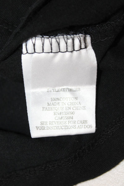 Z Supply Womens Basic V-Neck Short Sleeve Cotton T-Shirt Black Size L