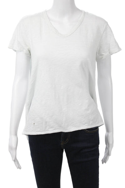 Wilt Womens Basic Jersey V-Neck Short Sleeve Cotton T-Shirt White Size M