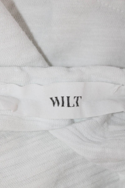 Wilt Womens Basic Jersey V-Neck Short Sleeve Cotton T-Shirt White Size M