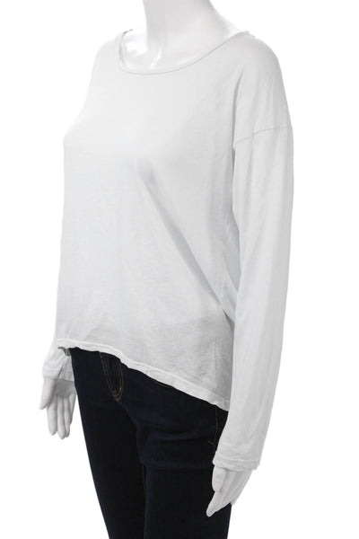 Stateside Women Basic Jersey T-Shirt White Supima Sleeveless Size L