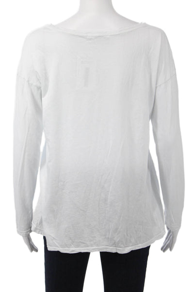 Stateside Women Basic Jersey T-Shirt White Supima Sleeveless Size L