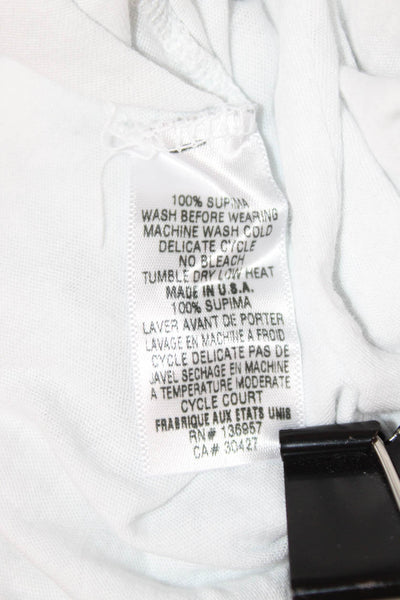 Stateside Women Basic Jersey T-Shirt White Supima Sleeveless Size L