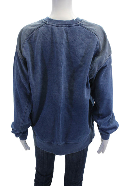 Scotch & Soda Mens Pullover Sweatshirt Blue Crew Neck Organic Cotton Size L