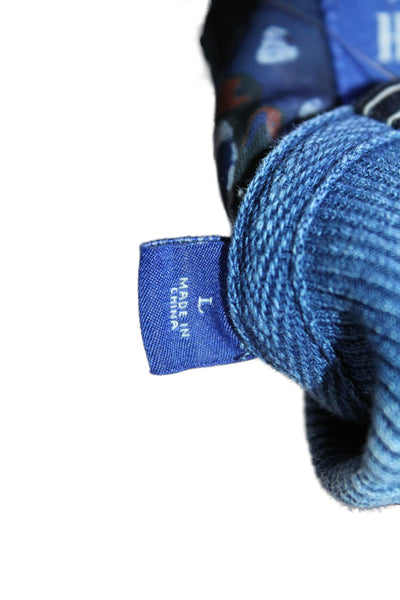 Scotch & Soda Mens Pullover Sweatshirt Blue Crew Neck Organic Cotton Size L