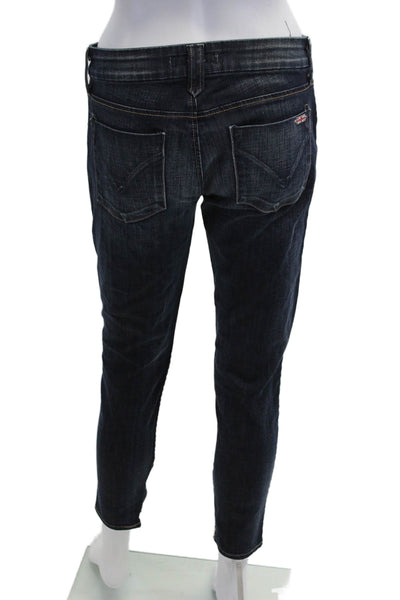 Hudson Womens Ankle Cropped Dark Blue Jeans Size 28