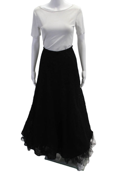 Lafayette 148 New York Womens A-Line Maxi Skirt Black Polyester Blend Size 8