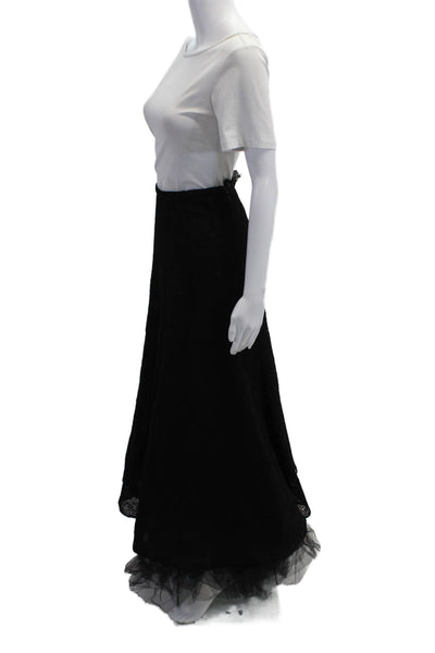 Lafayette 148 New York Womens A-Line Maxi Skirt Black Polyester Blend Size 8