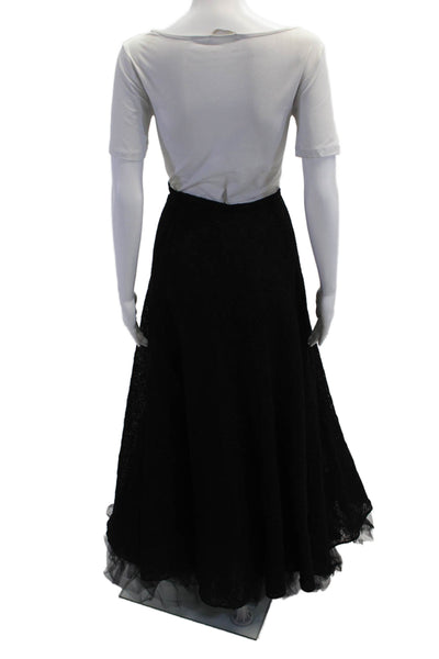 Lafayette 148 New York Womens A-Line Maxi Skirt Black Polyester Blend Size 8