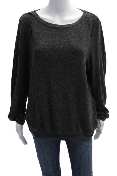 Wildfox Womens Dark Gray Pullover Sweatshirt Long Sleeve Round Neck Size M