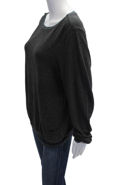 Wildfox Womens Dark Gray Pullover Sweatshirt Long Sleeve Round Neck Size M