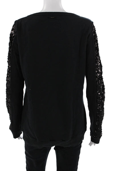 Colcci Womens Pullover Sweatshirt Black Bird Graphic Long Sleeve Size M