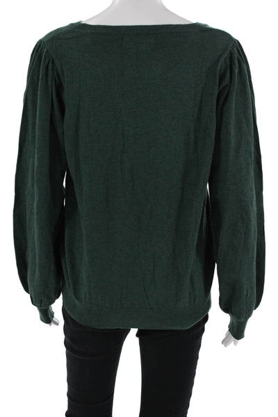Molly Bracken Women Pullover Sweater Green Long Sleeve Size M