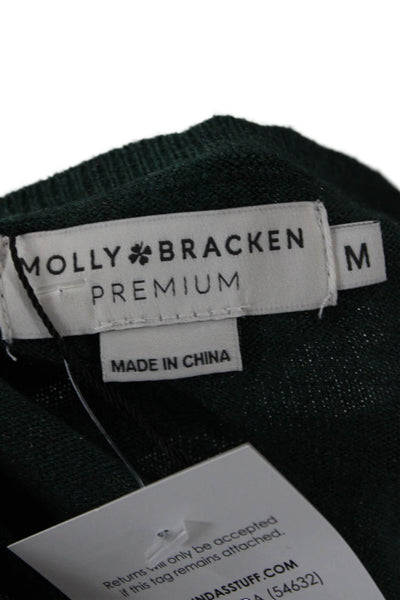 Molly Bracken Women Pullover Sweater Green Long Sleeve Size M