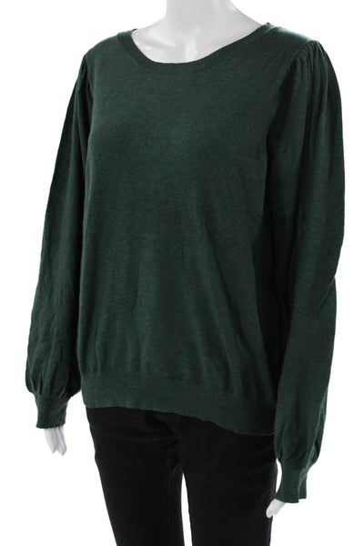 Molly Bracken Womens Pullover Sweater Green Round Neck Long Sleeve Size L