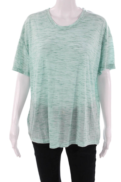 Pink Martini Womens Light Blue Jersey Short Sleeve Round Neck Top Size S