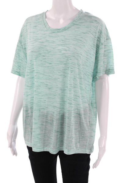 Pink Martini Womens Light Blue Jersey Short Sleeve Round Neck Top Size S