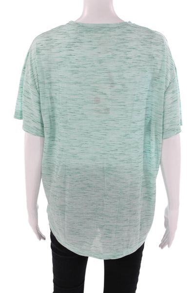 Pink Martini Womens Light Blue Jersey Short Sleeve Round Neck Top Size S