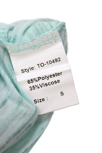 Pink Martini Womens Light Blue Jersey Short Sleeve Round Neck Top Size S