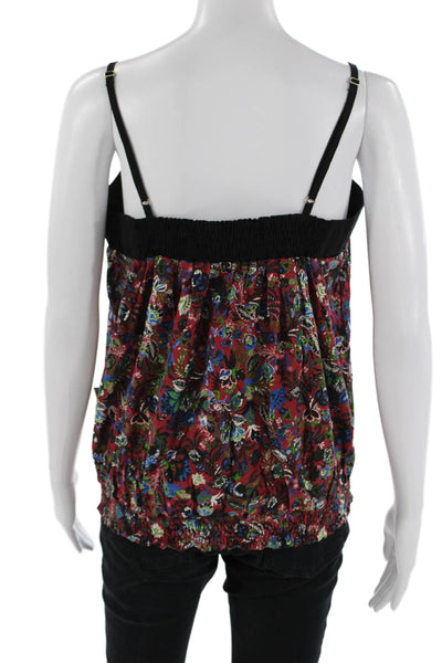 Colcci Womens Camisole Floral V-Neck Black Viscose Bohemian Size L