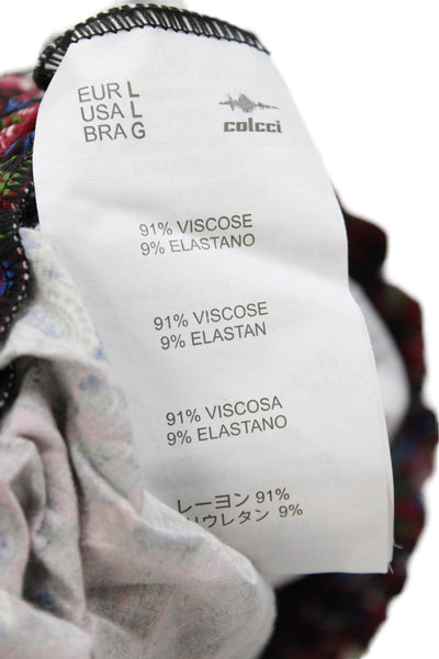 Colcci Womens Camisole Floral V-Neck Black Viscose Bohemian Size L