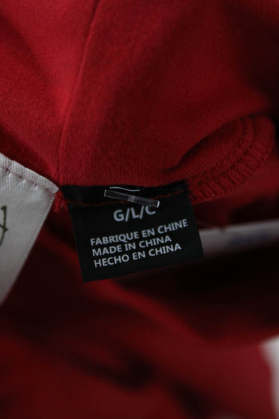 RD Womens Red Mock Neck Long Sleeve Top 92% Polyester 8% Spandex Size L