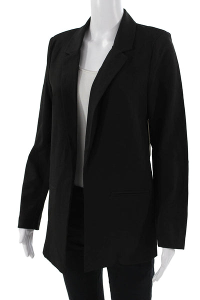 RD Style Womens Open Front Long Sleeve Lined Blazer Black Size XS