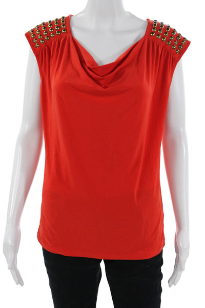 Michael Michael Kors Women Red Sleeveless Solid Blouse Size M