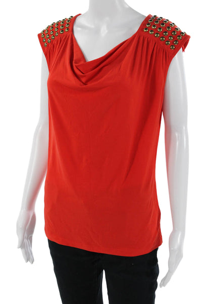 Michael Michael Kors Women Red Sleeveless Solid Blouse Size M