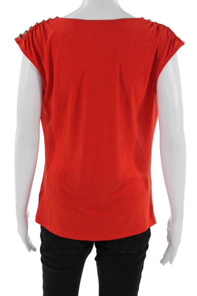 Michael Michael Kors Women Red Sleeveless Solid Blouse Size M