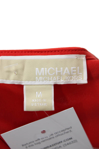 Michael Michael Kors Women Red Sleeveless Solid Blouse Size M