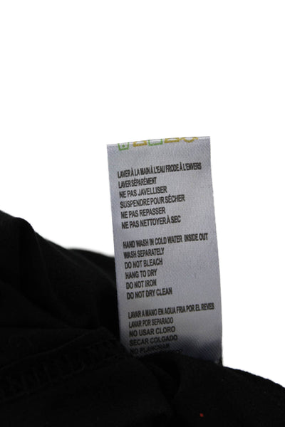RD Womens Basic Mock Neck Long Sleeve Top Black 100% Cotton Size L