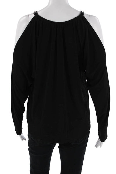 Michael Michael Kors Women Black Long Sleeve Designer Blouse Size M
