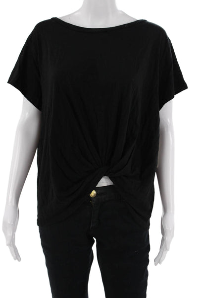 RD Womens Basic T Shirt Black Short Sleeve Round Neck Size L