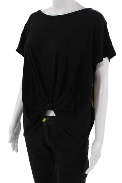 RD Womens Basic T Shirt Black Short Sleeve Round Neck Size L