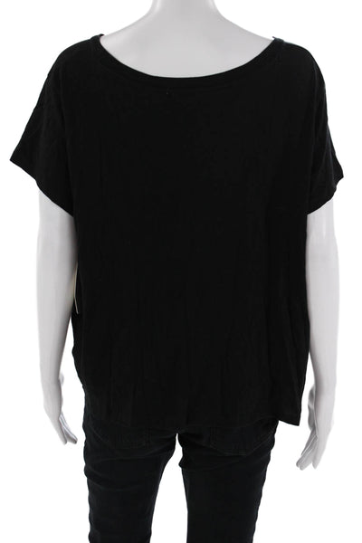 RD Womens Basic T Shirt Black Short Sleeve Round Neck Size L