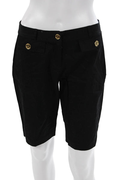 Michael Michael Kors Unisex Chino Shorts Black Cotton Spandex Size 2