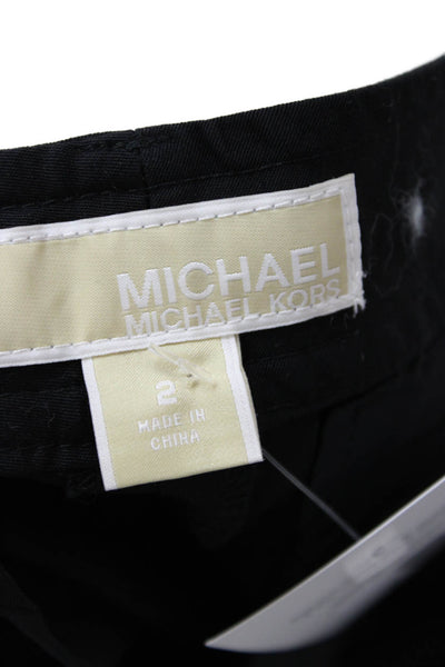 Michael Michael Kors Unisex Chino Shorts Black Cotton Spandex Size 2