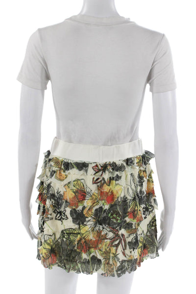 Lavand Women Mini Pettiskirt Black Floral Polyester Size M