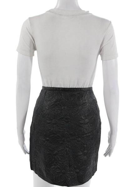 Desigual Women Mini Straight Pencil Skirt Black Floral Polyester Size 6