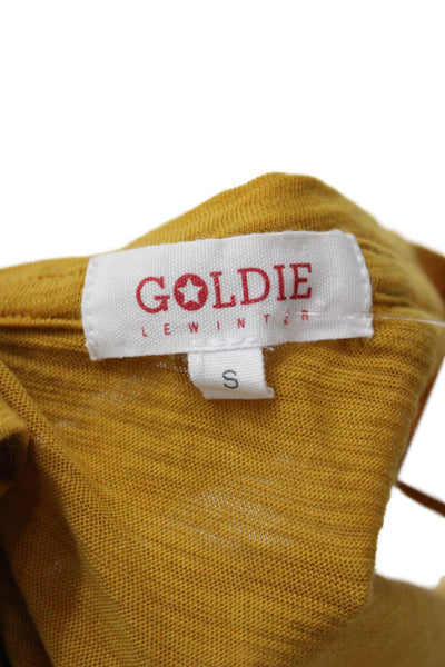 Goldie Womens Pima Cotton Sleeveless Tank Round Neck Yellow Size S