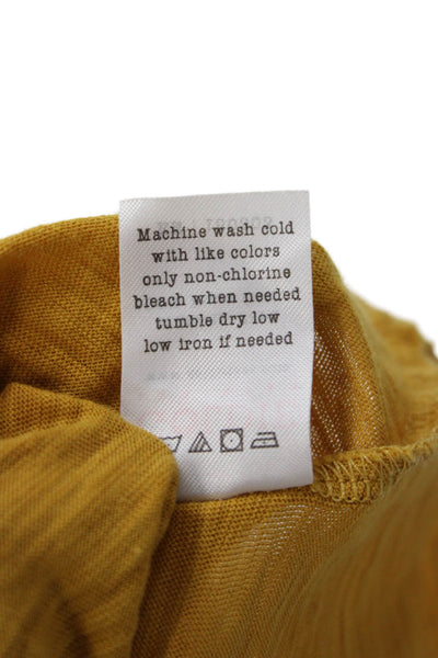 Goldie Womens Pima Cotton Sleeveless Tank Round Neck Yellow Size S