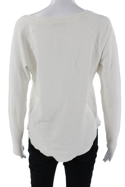 Daydreamer Women Pullover Sweatshirt White V-Neck Music Long Sleeve Size XS