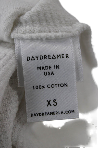 Daydreamer Women Pullover Sweatshirt White V-Neck Music Long Sleeve Size XS