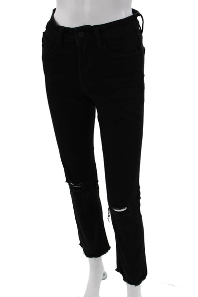 Vervet Womens Cropped Skinny Black Jeans Juniors Size 25