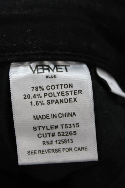 Vervet Womens Cropped Skinny Black Jeans Juniors Size 25