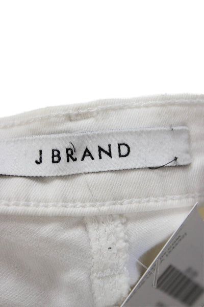 J Brand Womens Cropped Ankle Mid Rise Jeans White Button Fly Size 25