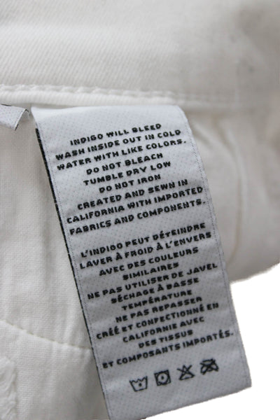 J Brand Womens Cropped Ankle Mid Rise Jeans White Button Fly Size 25