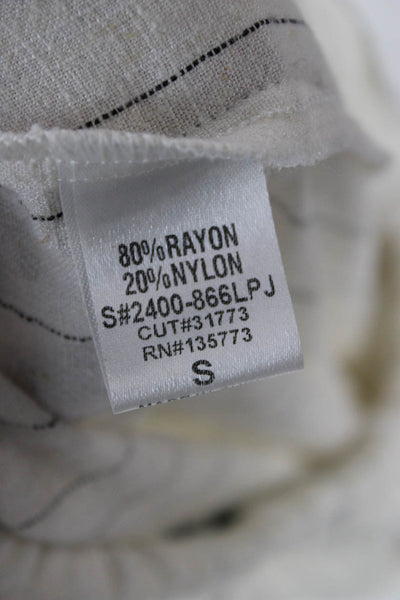 Robertson + Rodeo Women White Striped Rayon Nylon Drawstring Sweatpants Size S