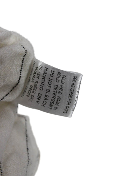 Robertson + Rodeo Women White Striped Rayon Nylon Drawstring Sweatpants Size S