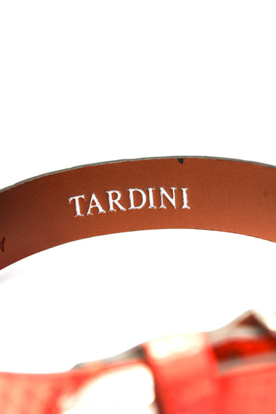 Tardini Unisex Adults Thin Genuine Lizard Buckle Bracelet 8" Orange